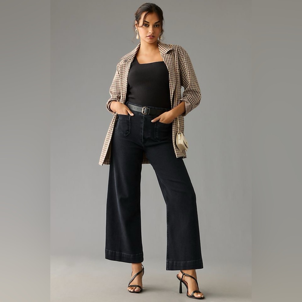 Anthropologie Cropped Wide Leg Jean Size 26